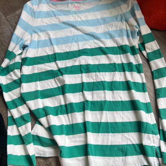 Boden Stripes Ahead Of The Rest Long Sleeve Cotton Stripes Long Sleeve Tee sz 8 - Picture 9 of 11